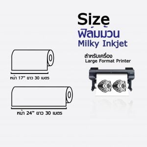 ฟิล์มอิงค์เจ็ทแบบม้วนสำหรับงานสกรีน Milky Inkjet PET Film - Image 2