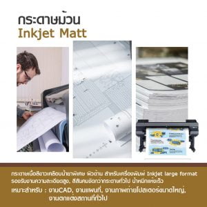 กระดาษอิงค์เจ็ท ผิวด้าน แบบม้วน 90 แกรม Inkjet Matt Paper Roll - Image 3