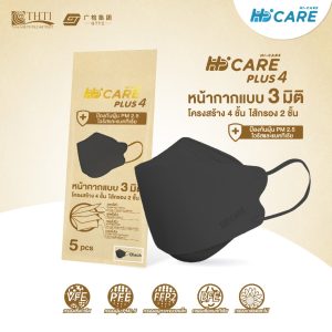 Hi-Care PLUS4 หน้ากากแบบ 3 มิติ หน้ากากอนามัยหนาพิเศษ (รองรับ PM2.5 กรองเชื้อโรค) แผ่นกรอง 4 ชั้น ชนิดคล้องหู - Image 2