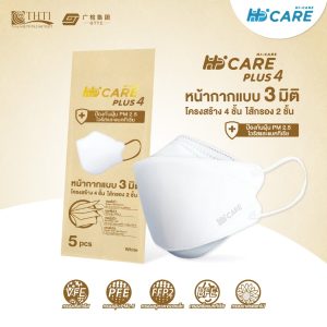 Hi-Care PLUS4 หน้ากากแบบ 3 มิติ หน้ากากอนามัยหนาพิเศษ (รองรับ PM2.5 กรองเชื้อโรค) แผ่นกรอง 4 ชั้น ชนิดคล้องหู - Image 4