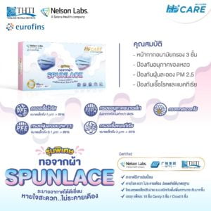 Hi-Care PREMIUM GRADE รุ่นผ้าทอพิเศษ จากผ้า SPUNLACE แผ่นกรอง 3 ชั้น ชนิดคล้องหู / 10 ชิ้น - Image 2