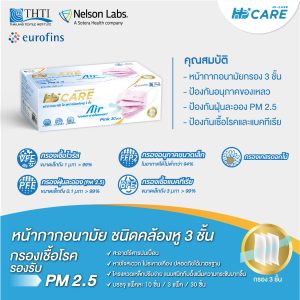 Hi-Care Air [เซทคู่สุดคุ้ม] หน้ากากอนามัย เบาสบายหายใจสะดวก ไม่ระคายเคือง จำนวน 2 กล่อง (1 กล่อง บรรจุ 30 ชิ้น) - สีชมพู - Image 3