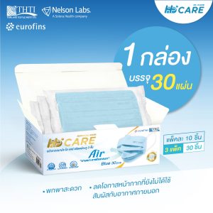 [เซท 3 กล่อง] Hi-Care Air (สีชมพู, สีเขียว, สีฟ้า) หน้ากากอนามัย เบาสบายหายใจสะดวก ไม่ระคายเคือง (รองรับ PM2.5 กรองเชื้อโรค) แผ่นกรอง 3 ชั้น ชนิดคล้องหู / 30 ชิ้น - Image 5